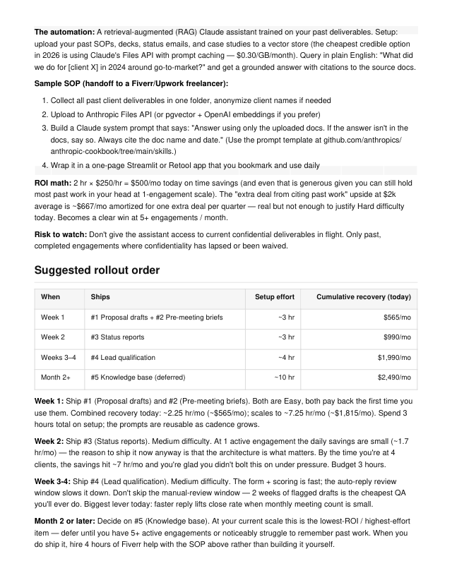 Week-by-week rollout order from a real teardown